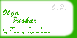 olga puskar business card